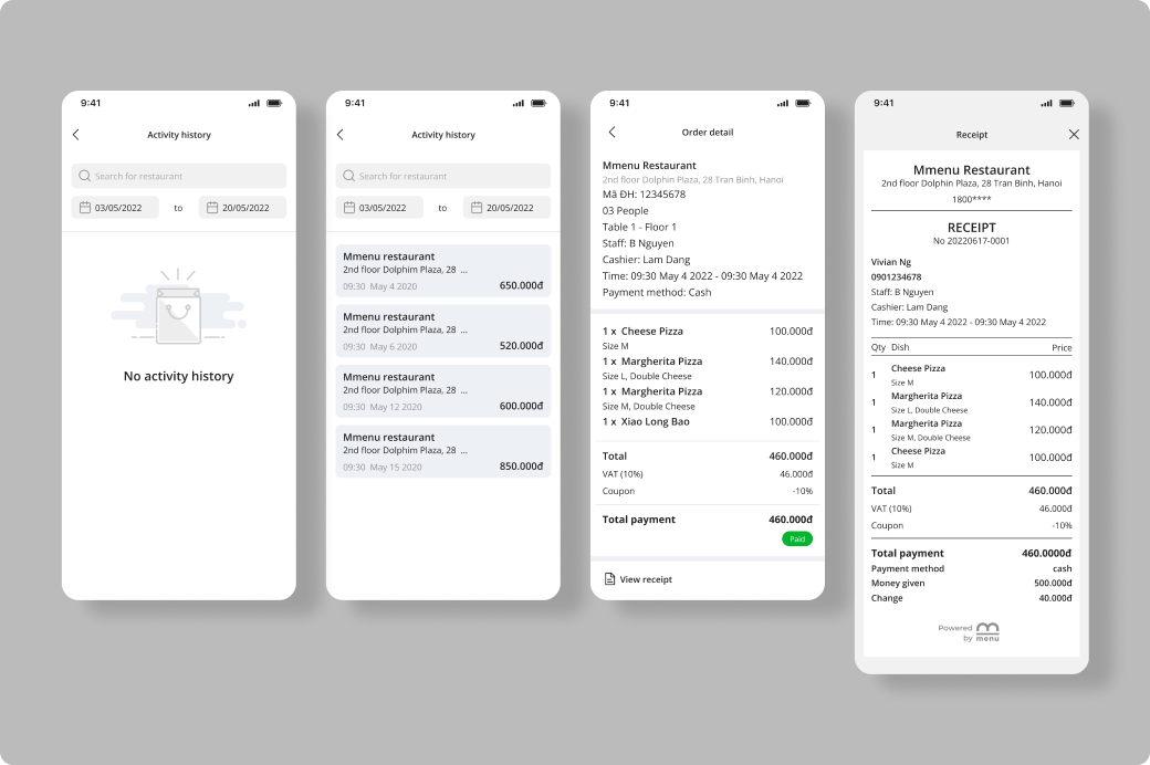 View activity history